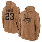 Johmsee MN.Vikings #23 James Pierre Player Brown Salute to Service Pullover Hoodies Limited Game Stitched Jerseys