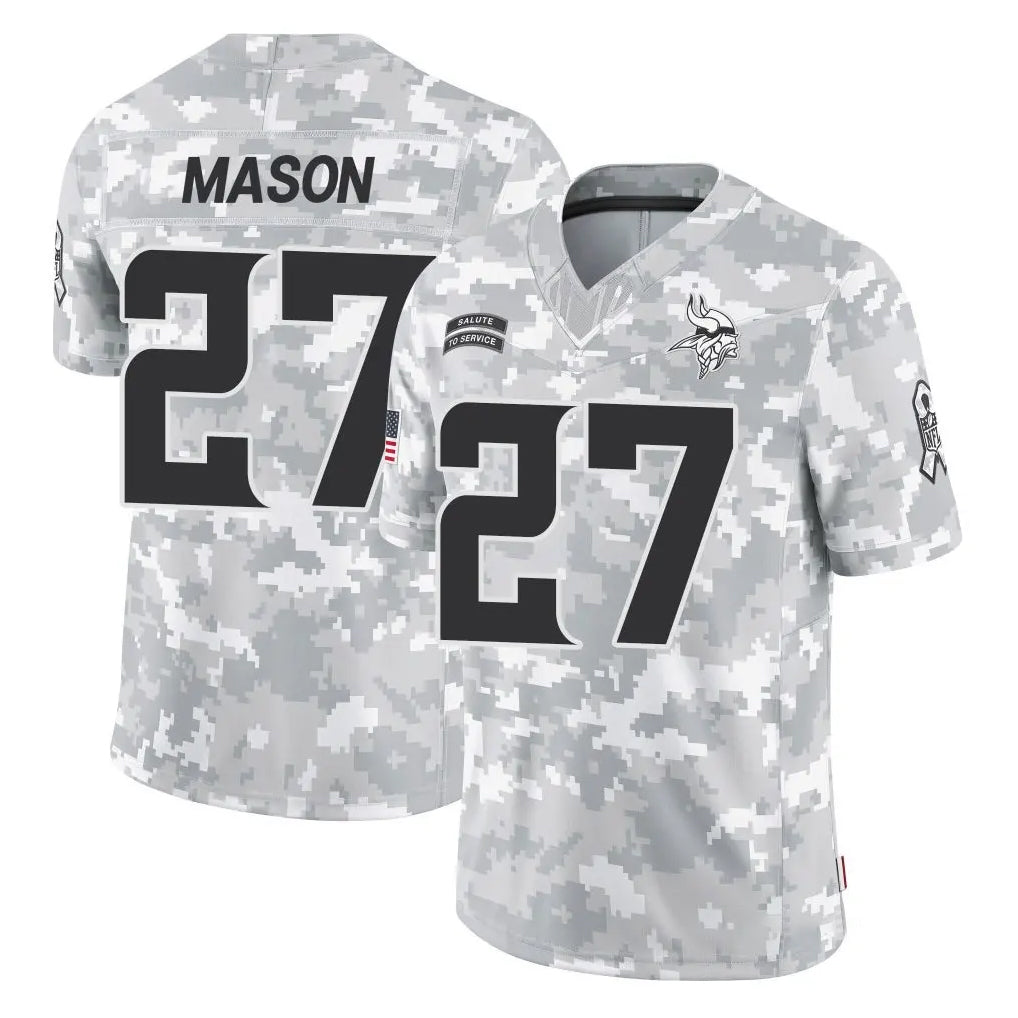 Johmsee MN.Vikings #27 Jordan Mason Player Arctic Camo Salute To Service Limited Game Stitched Jerseys