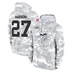 Johmsee MN.Vikings #27 Jordan Mason Player Arctic Camo Salute to Service Pullover Hoodies Limited Game Stitched Jerseys