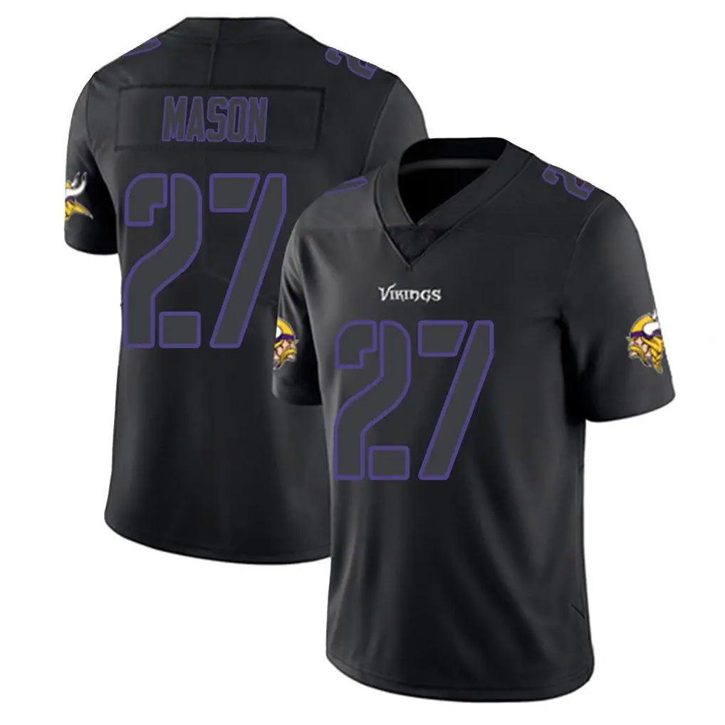 Johmsee MN.Vikings #27 Jordan Mason Player Black Impact LImited Home Game Stitched Jerseys