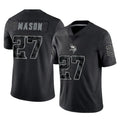 Johmsee MN.Vikings #27 Jordan Mason Player Black Reflective LImited Home Game Stitched Jerseys