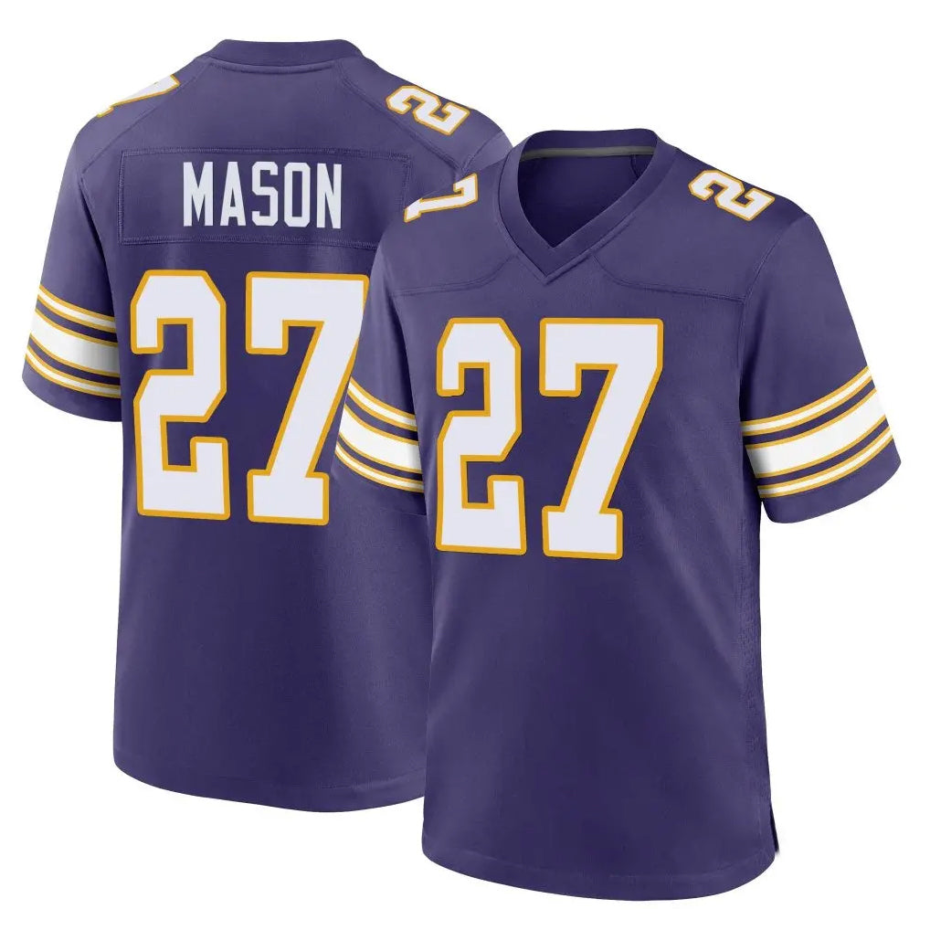 Johmsee MN.Vikings #27 Jordan Mason Player Purple Classic Home Game Stitched Jerseys