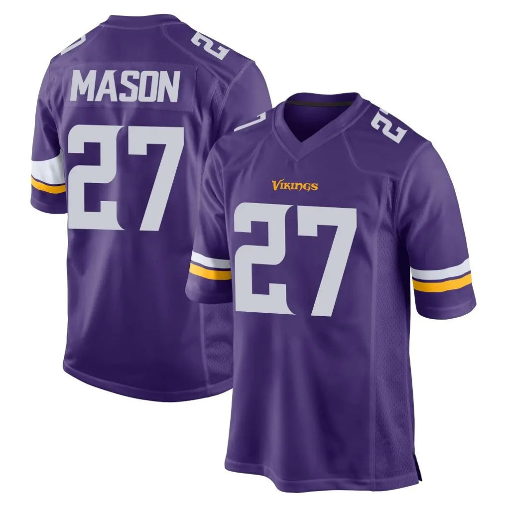 Johmsee MN.Vikings #27 Jordan Mason Player Purple Home Game Stitched Jerseys