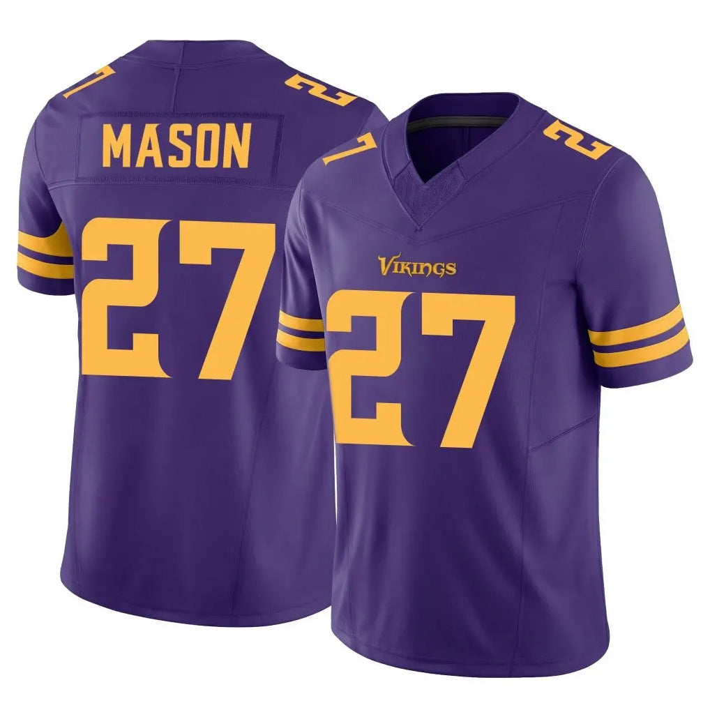 Johmsee MN.Vikings #27 Jordan Mason Player Purple Limited Alternate Vapor F.U.S.E. Home Game Stitched Jerseys