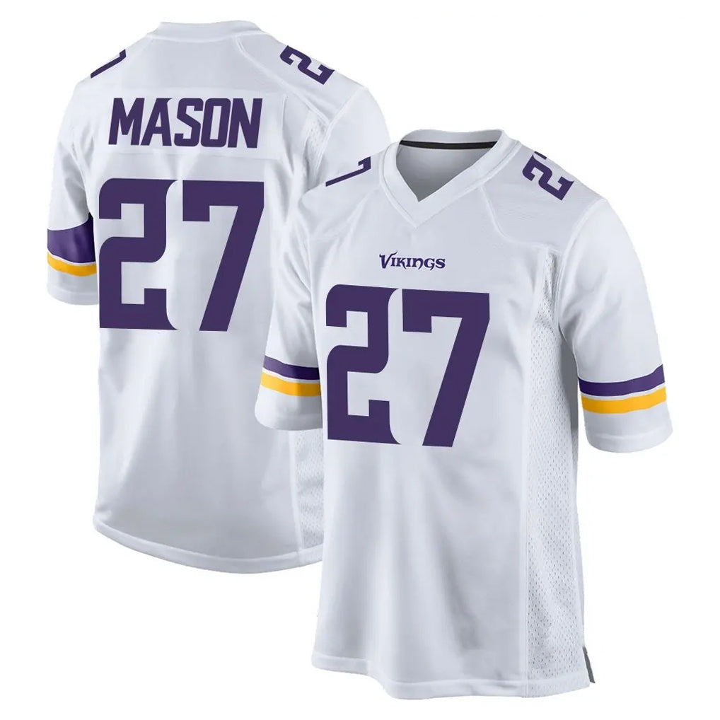 Johmsee MN.Vikings #27 Jordan Mason Player White Home Game Stitched Jerseys