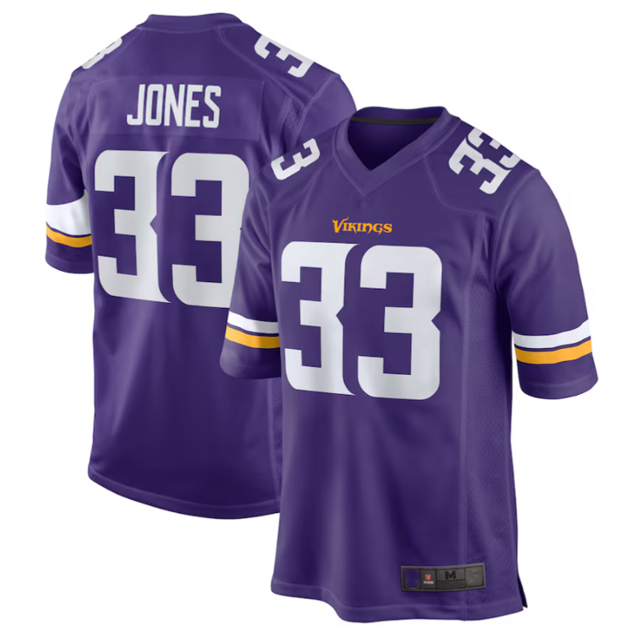 Johmsee MN.Vikings #33 Aaron Jones Purple Game Player Jersey Stitched American Stitched Jerseys
