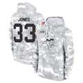 Johmsee MN.Vikings #33 Aaron Jones Sr. Player Arctic Camo Salute to Service Pullover Hoodies Limited Game Stitched Jerseys