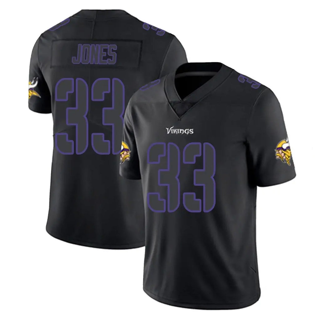 Johmsee MN.Vikings #33 Aaron Jones Sr. Player Black Impact LImited Home Game Stitched Jerseys