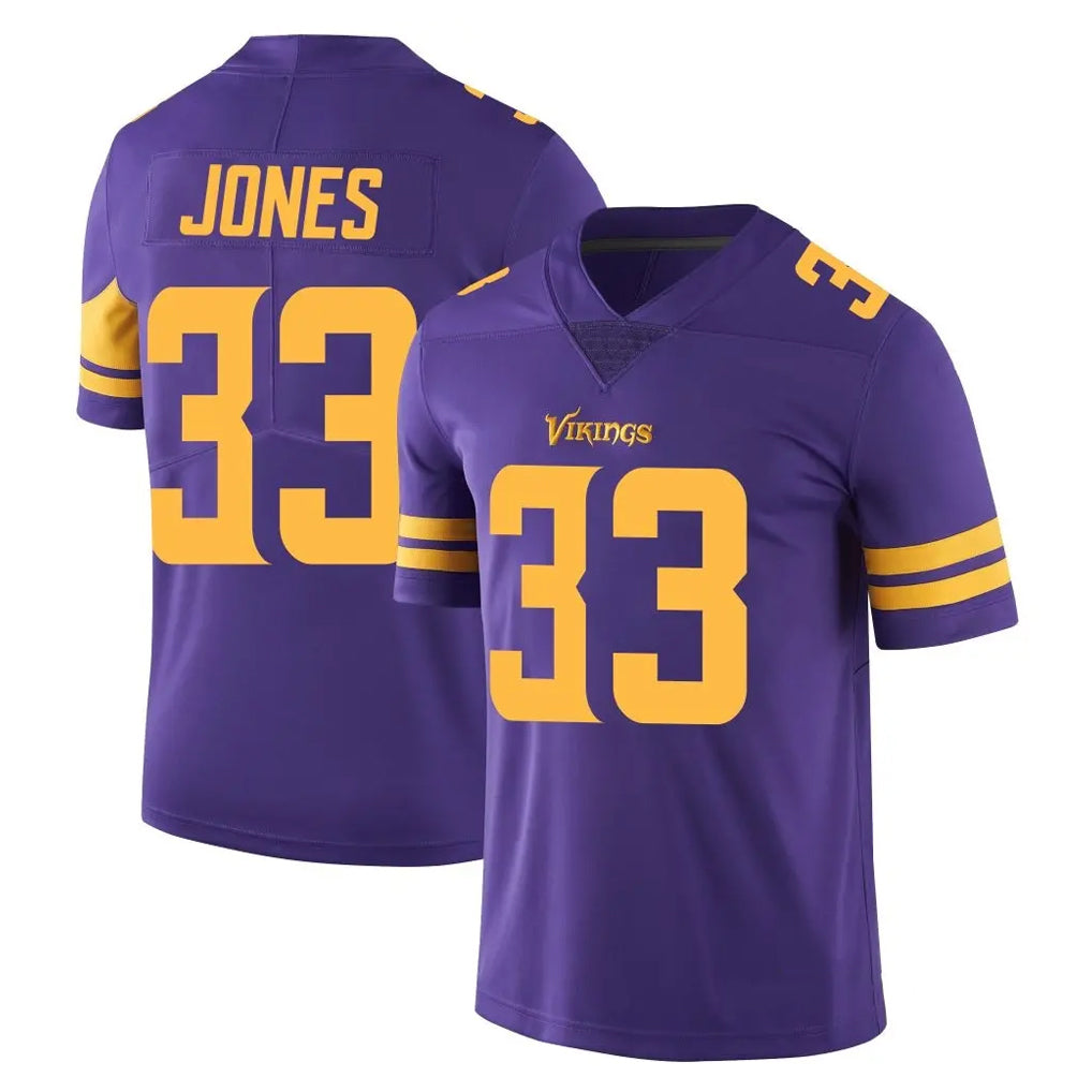 Johmsee MN.Vikings #33 Aaron Jones Sr. Player Purple Limited Color Rush Home Game Stitched Jerseys