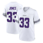 Johmsee MN.Vikings #33 Aaron Jones Sr. Player White Alternate Home Game Stitched Jerseys