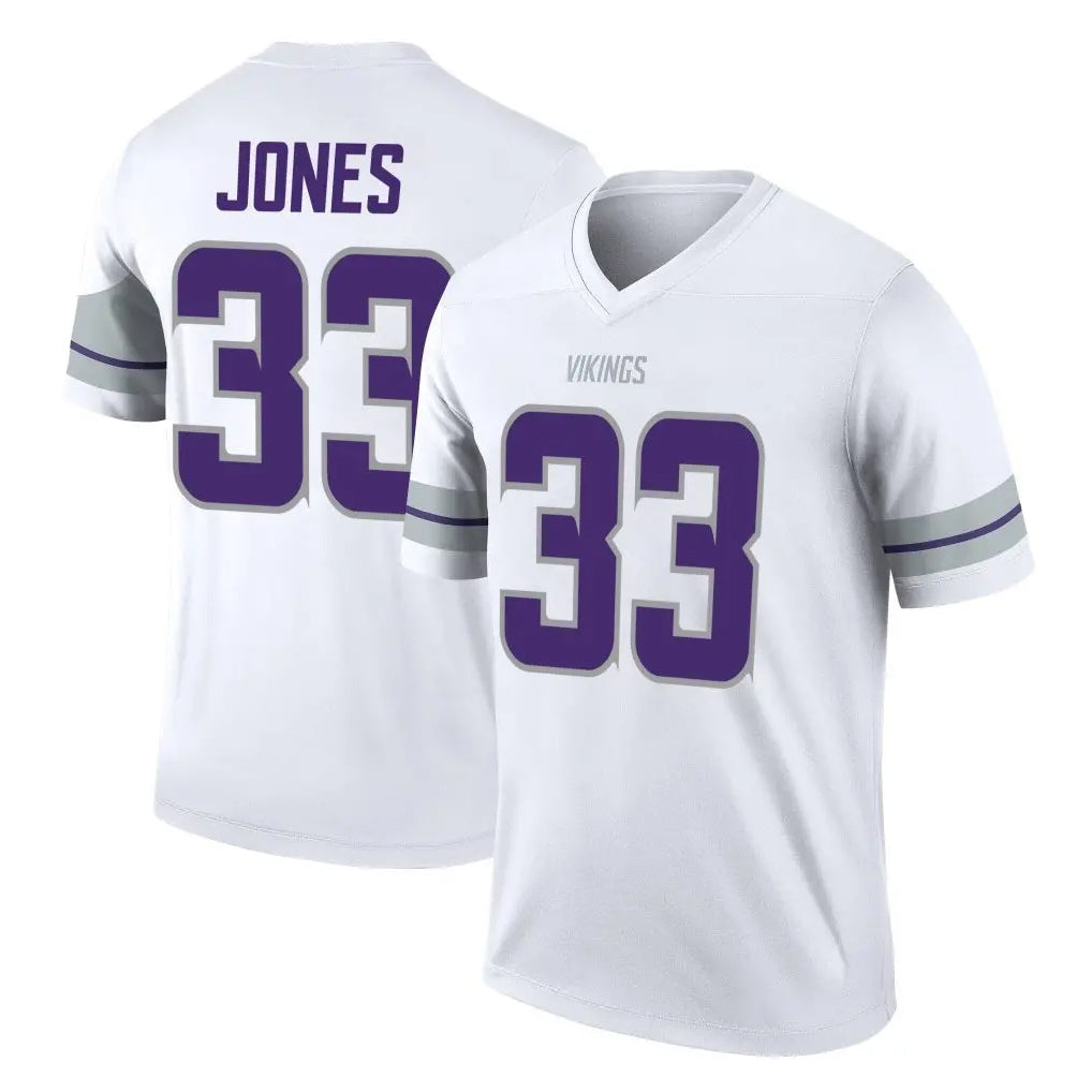 Johmsee MN.Vikings #33 Aaron Jones Sr. Player White Alternate Legend Home Game Stitched Jerseys