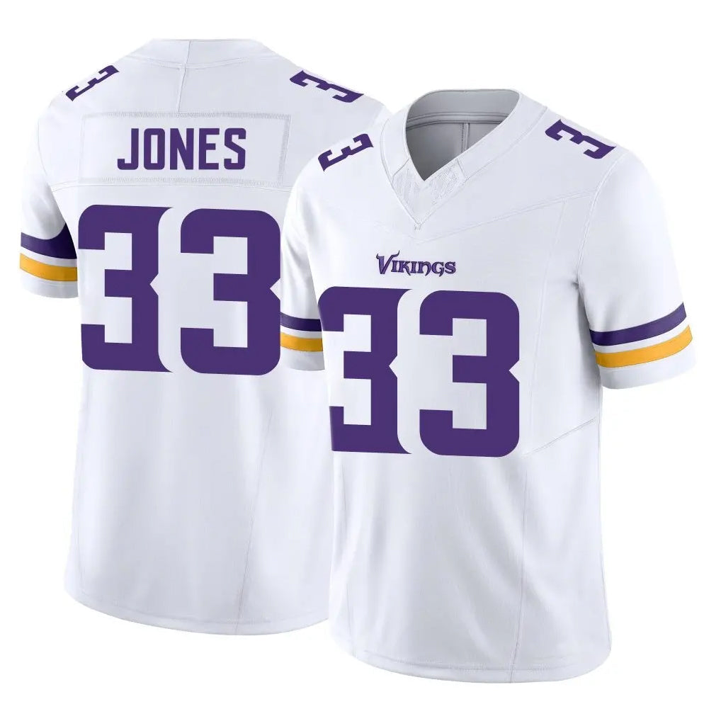 Johmsee MN.Vikings #33 Aaron Jones Sr. Player White Limited Vapor F.U.S.E. Home Game Stitched Jerseys