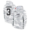 Johmsee MN.Vikings #3 Jordan Addison Player Arctic Camo Salute to Service Pullover Hoodies Limited Game Stitched Jerseys