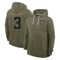 Johmsee MN.Vikings #3 Jordan Addison Player Olive Salute to Service Pullover Hoodies Limited Stitched Jerseys