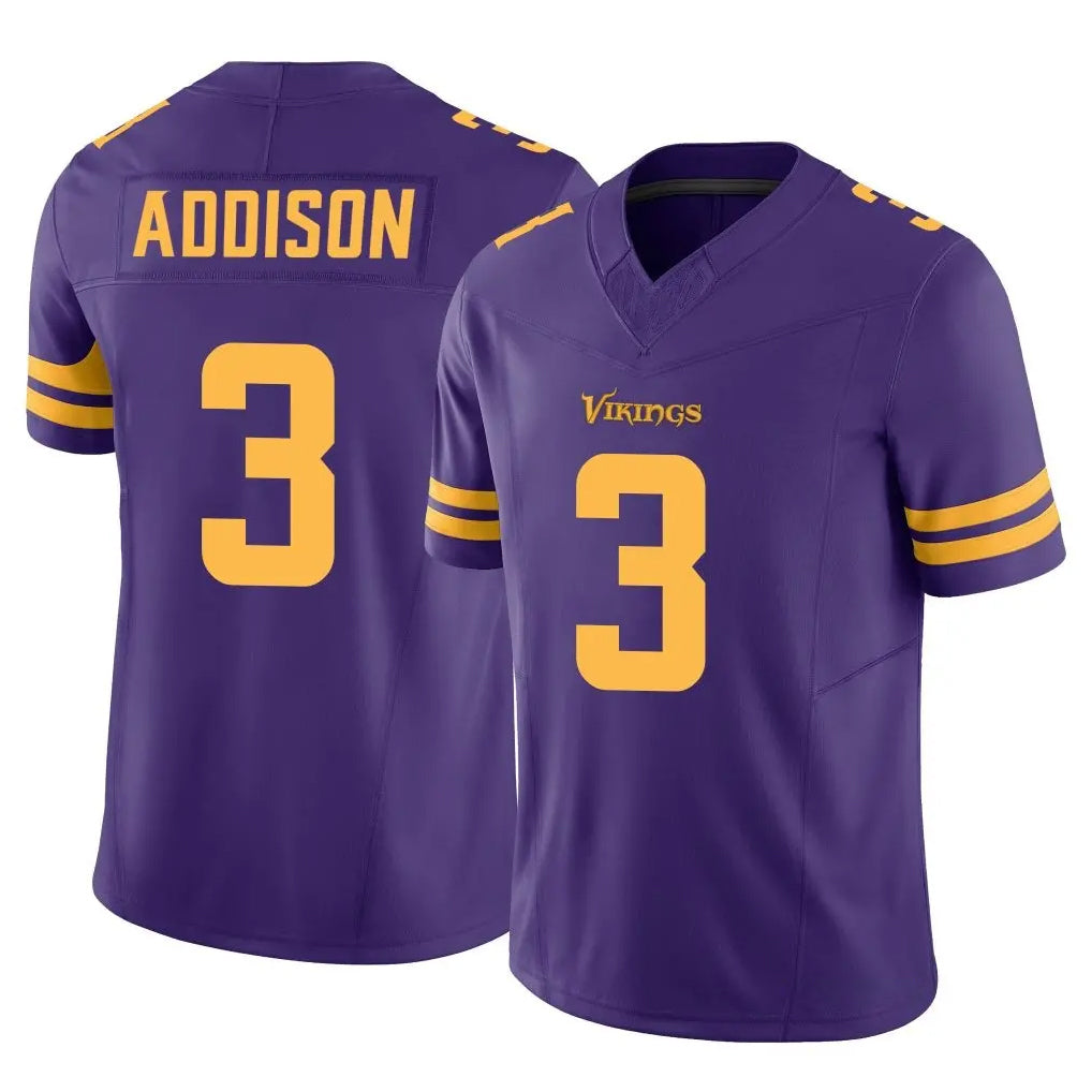 Johmsee MN.Vikings #3 Jordan Addison Player Purple Limited Alternate Vapor F.U.S.E. Home Game Stitched Jerseys