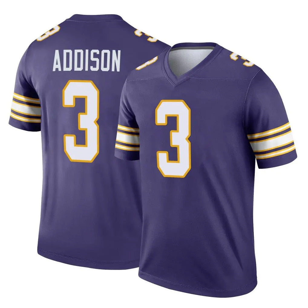 Johmsee MN.Vikings #3 Jordan Addison Player Purple Limited Classic Home Game Stitched Jerseys