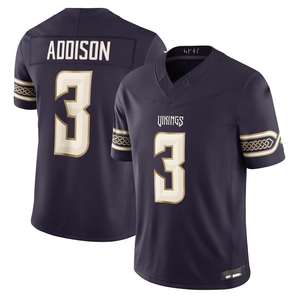 Johmsee MN.Vikings #3 Jordan Addison Purple 2026 Rivalries Collection Limited Stitched Jerseys