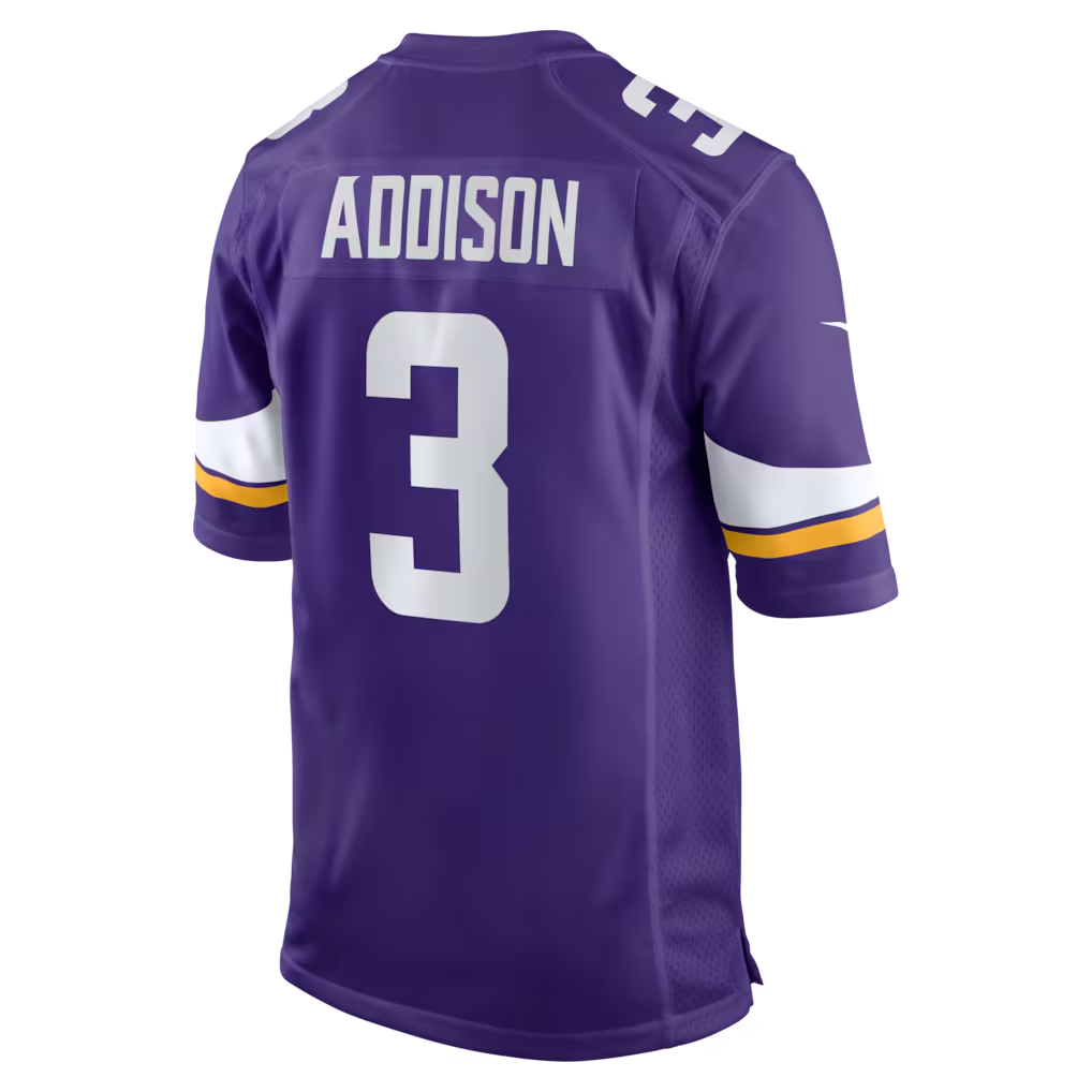 Johmsee MN.Vikings #3 Jordan Addison Purple Game Stitched Jerseys