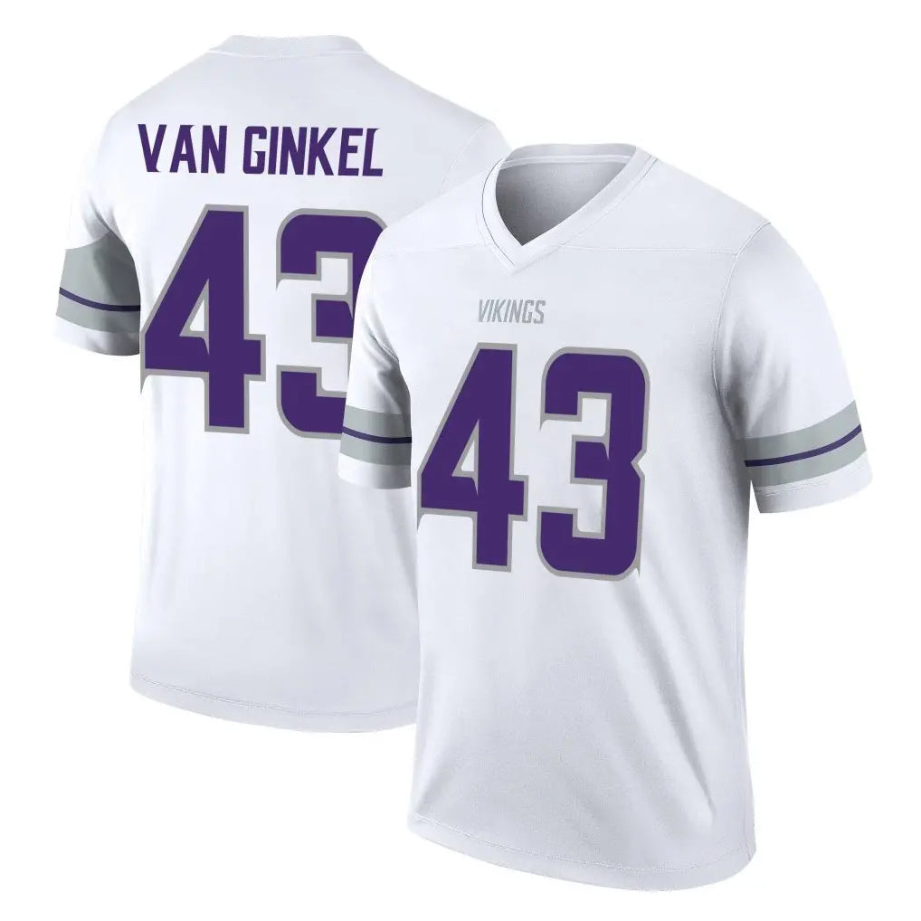Parkc MN.Vikings #43 Andrew Van Ginkel Player White Alternate Legend Home Game Stitched Jerseys