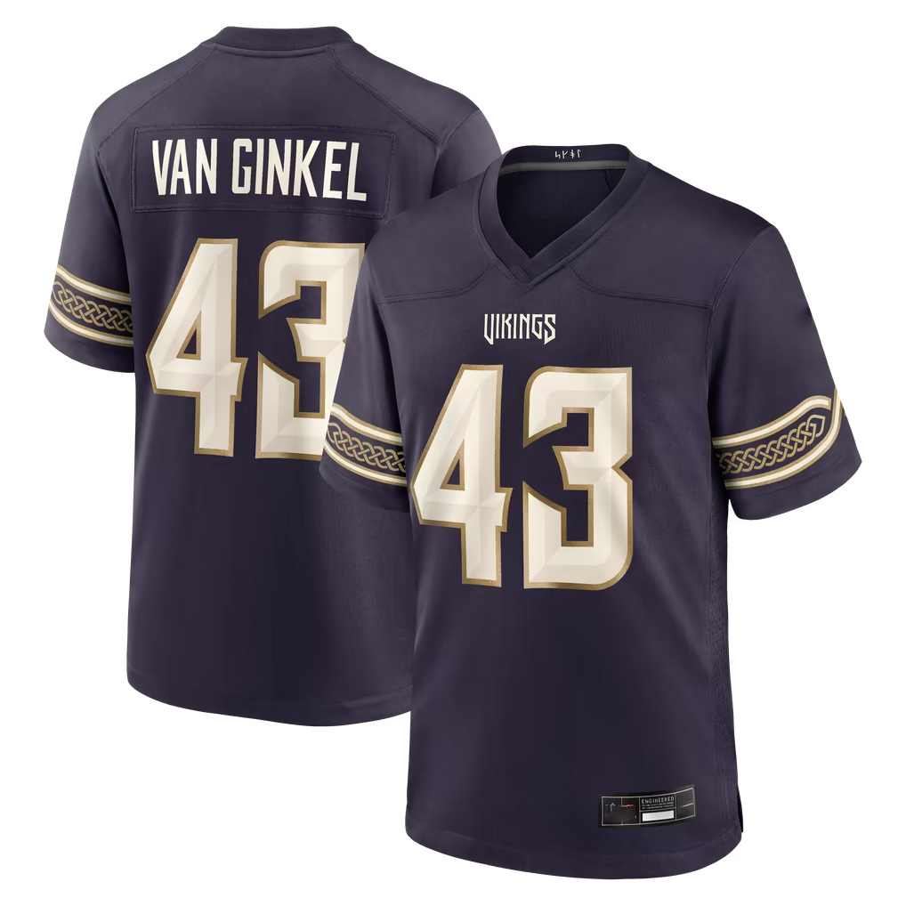 Johmsee MN.Vikings #43 Andrew Van Ginkel Purple 2026 Rivalries Collection Game Stitched Jerseys