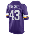 Johmsee MN.Vikings #43 Andrew Van Ginkel Purple Team Game Jersey Stitched American Stitched Jerseys