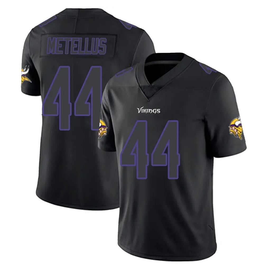 Johmsee MN.Vikings #44 Josh Metellus Player Black Impact LImited Home Game Stitched Jerseys