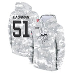 Johmsee MN.Vikings #51 Blake Cashman Player Arctic Camo Salute to Service Pullover Hoodies Limited Game Stitched Jerseys