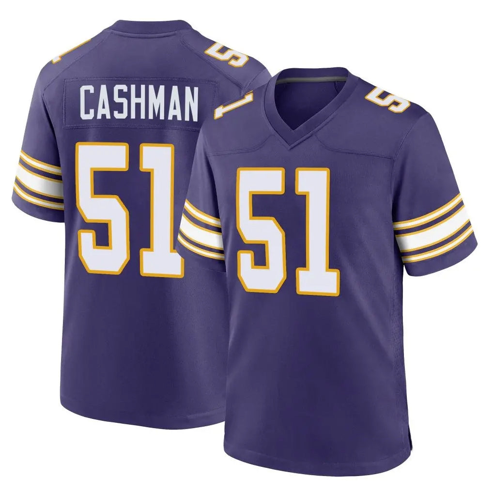 Johmsee MN.Vikings #51 Blake Cashman Player Purple Classic Home Game Stitched Jerseys