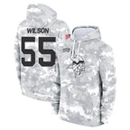 Johmsee MN.Vikings #55 Eric Wilson Player Arctic Camo Salute to Service Pullover Hoodies Limited Game Stitched Jerseys