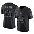 Johmsee MN.Vikings #55 Eric Wilson Player Black Reflective LImited Home Game Stitched Jerseys