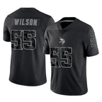 Johmsee MN.Vikings #55 Eric Wilson Player Black Reflective LImited Home Game Stitched Jerseys
