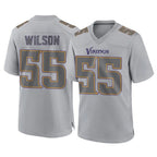 Johmsee MN.Vikings #55 Eric Wilson Player Gray Atmosphere Fashion Home Game Stitched Jerseys