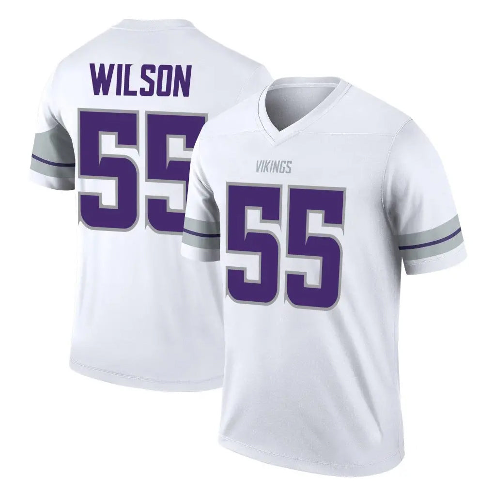 Johmsee MN.Vikings #55 Eric Wilson Player White Alternate Legend Home Game Stitched Jerseys