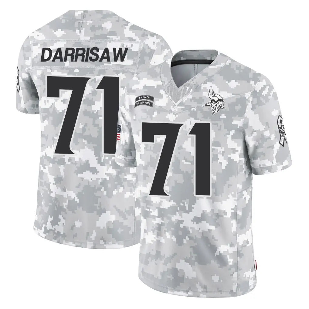 Johmsee MN.Vikings #71 Christian Darrisaw Player Arctic Camo Salute To Service Limited Game Stitched Jerseys