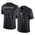 Johmsee MN.Vikings #71 Christian Darrisaw Player Black Reflective LImited Home Game Stitched Jerseys