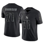 Johmsee MN.Vikings #71 Christian Darrisaw Player Black Reflective LImited Home Game Stitched Jerseys