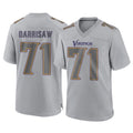 Johmsee MN.Vikings #71 Christian Darrisaw Player Gray Atmosphere Fashion Home Game Stitched Jerseys