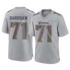 Johmsee MN.Vikings #71 Christian Darrisaw Player Gray Atmosphere Fashion Home Game Stitched Jerseys