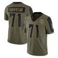 Johmsee MN.Vikings #71 Christian Darrisaw Player Olive Salute To Service Limited Game Stitched Jerseys