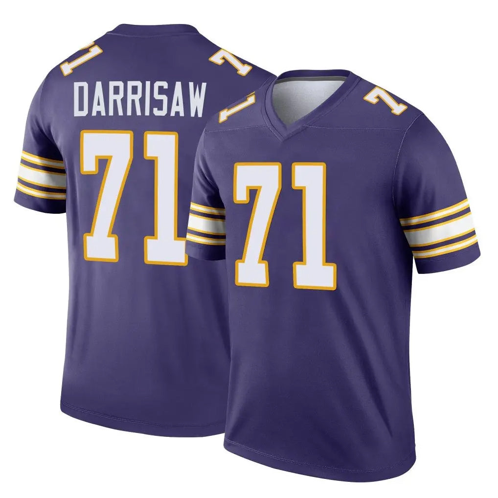 Johmsee MN.Vikings #71 Christian Darrisaw Player Purple Limited Classic Home Game Stitched Jerseys