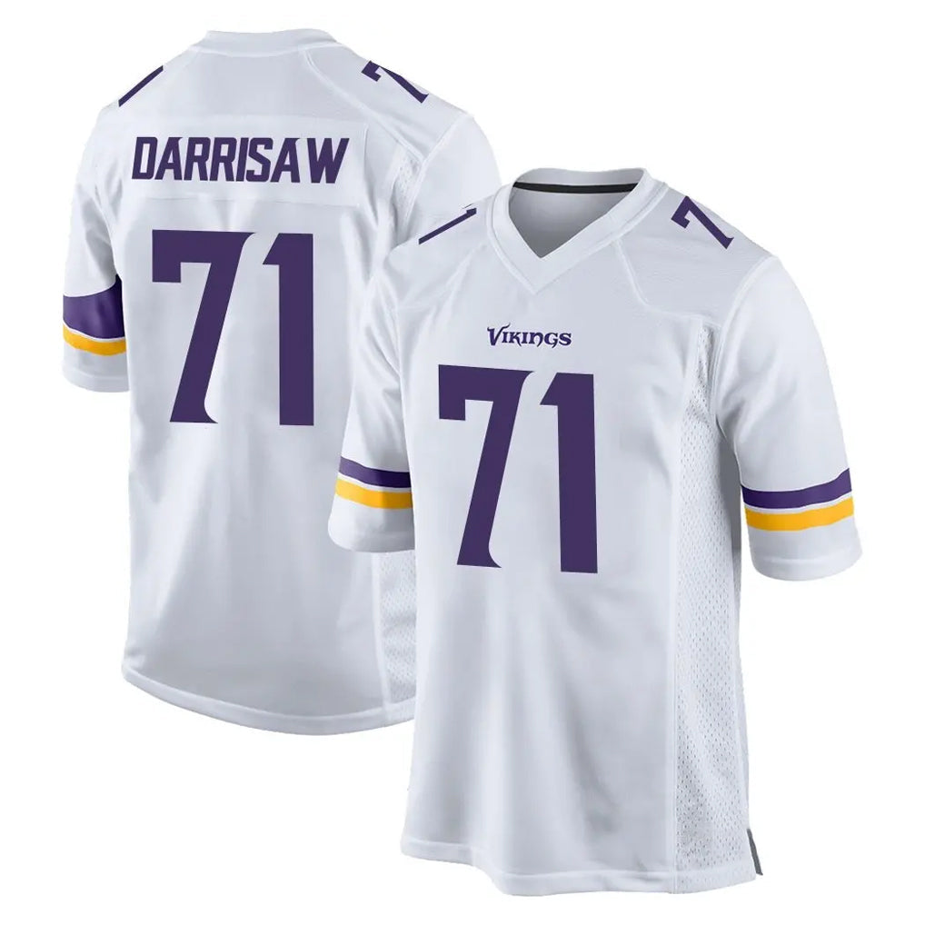 Johmsee MN.Vikings #71 Christian Darrisaw Player White Home Game Stitched Jerseys