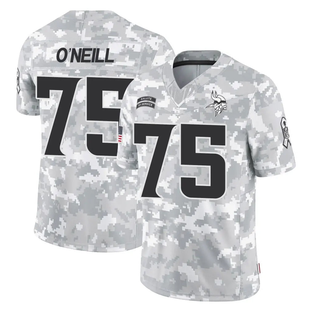 Johmsee MN.Vikings #75 Brian O'Neill Player Arctic Camo Salute To Service Limited Game Stitched Jerseys