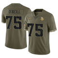 Johmsee MN.Vikings #75 Brian O'Neill Player Olive Salute To Service Limited Stitched Jerseys