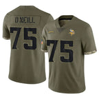 Johmsee MN.Vikings #75 Brian O'Neill Player Olive Salute To Service Limited Stitched Jerseys