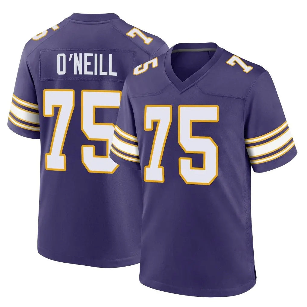 Johmsee MN.Vikings #75 Brian O'Neill Player Purple Classic Home Game Stitched Jerseys