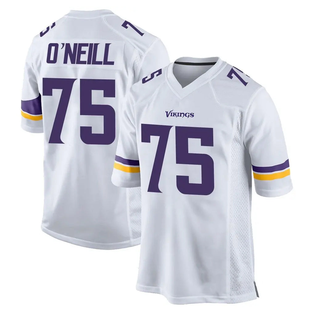 Johmsee MN.Vikings #75 Brian O'Neill Player White Home Game Stitched Jerseys