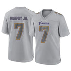 Johmsee MN.Vikings #7 Byron Murphy Jr. Player Gray Atmosphere Fashion Home Game Stitched Jerseys