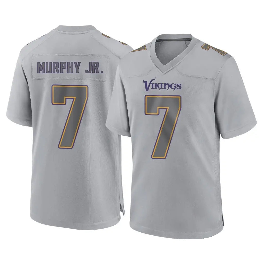 Johmsee MN.Vikings #7 Byron Murphy Jr. Player Gray Atmosphere Fashion Home Game Stitched Jerseys