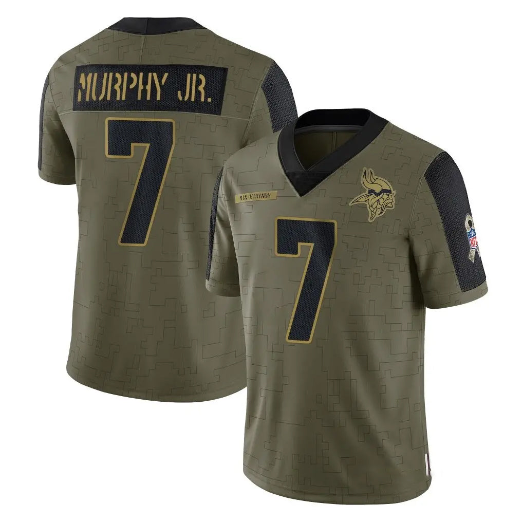 Johmsee MN.Vikings #7 Byron Murphy Jr. Player Olive Salute To Service Limited Game Stitched Jerseys