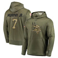 Johmsee MN.Vikings #7 Byron Murphy Jr. Player Olive Salute to Service Pullover Hoodies Home Game Stitched Jerseys